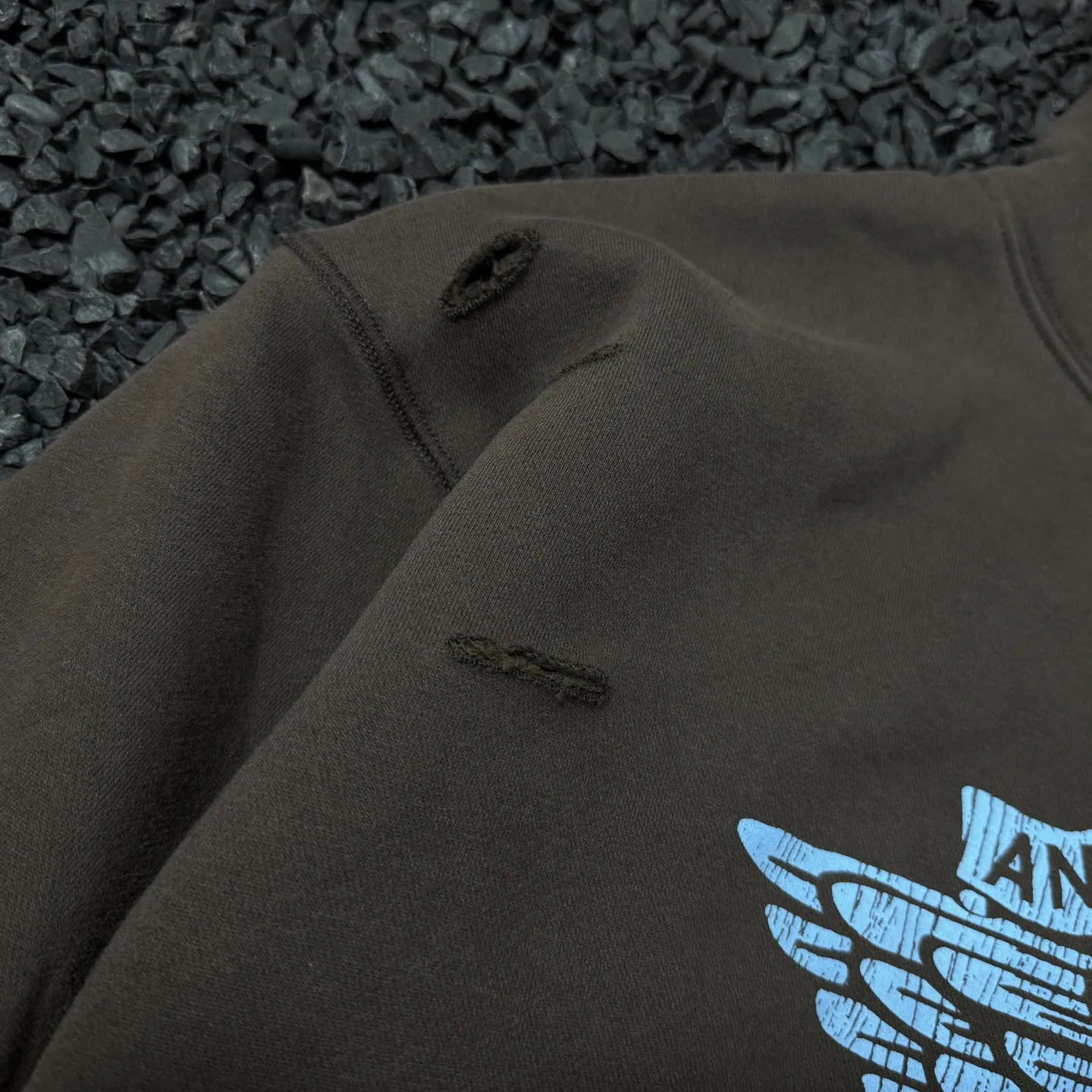 P248 # CHE-13 Saint Michael cho "Little Angel Limited" American retro hooded sweatshirt, washed and distressed, hand-made destruction process, brushed texture, brushed fabric, three-dimensional tailoring, splicing complex stitching process, size: S M L XL